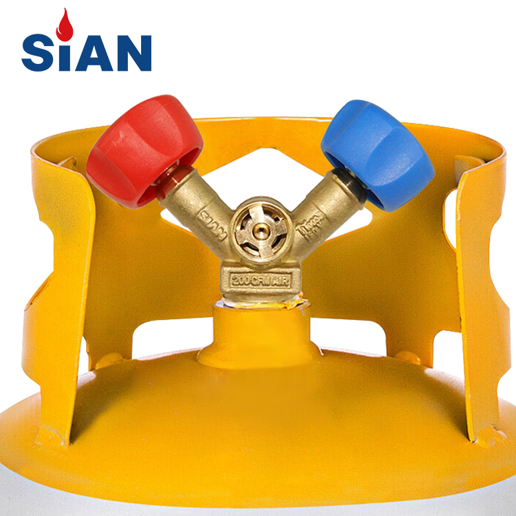 Válvula de cilindro de cilindro de doble freón sian R22 válvula de control de gas refrigerante 
